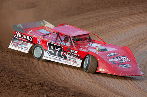 Cade Dillard 2020 winner racing in his #97 late model